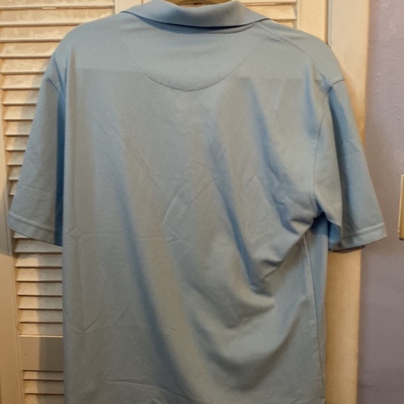 Cubavera Mens Light Blue Textured Short Sleeve Polo Shirt - Picture 6 of 6